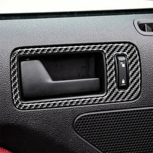 2pcs Set Carbon Fiber Interior Door Handle Trim Overlay For Mustang 2010-2014
