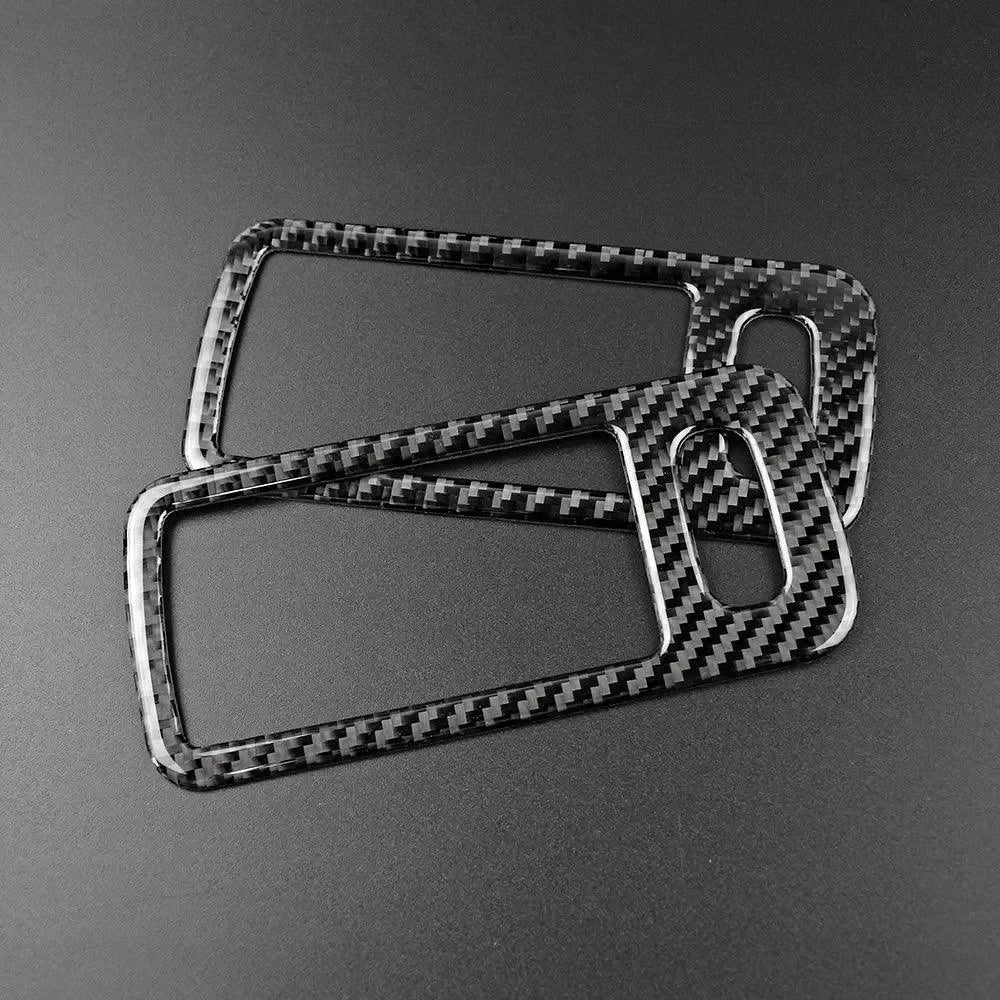 2pcs Set Carbon Fiber Interior Door Handle Trim Overlay For Mustang 2010-2014