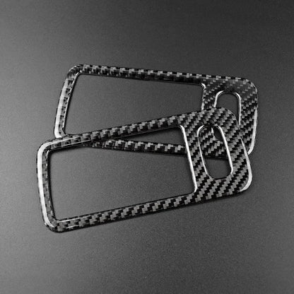 2pcs Set Carbon Fiber Interior Door Handle Trim Overlay For Mustang 2010-2014