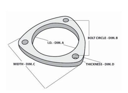3.000" 3-Bolt Exhaust Flange 304 Stainless