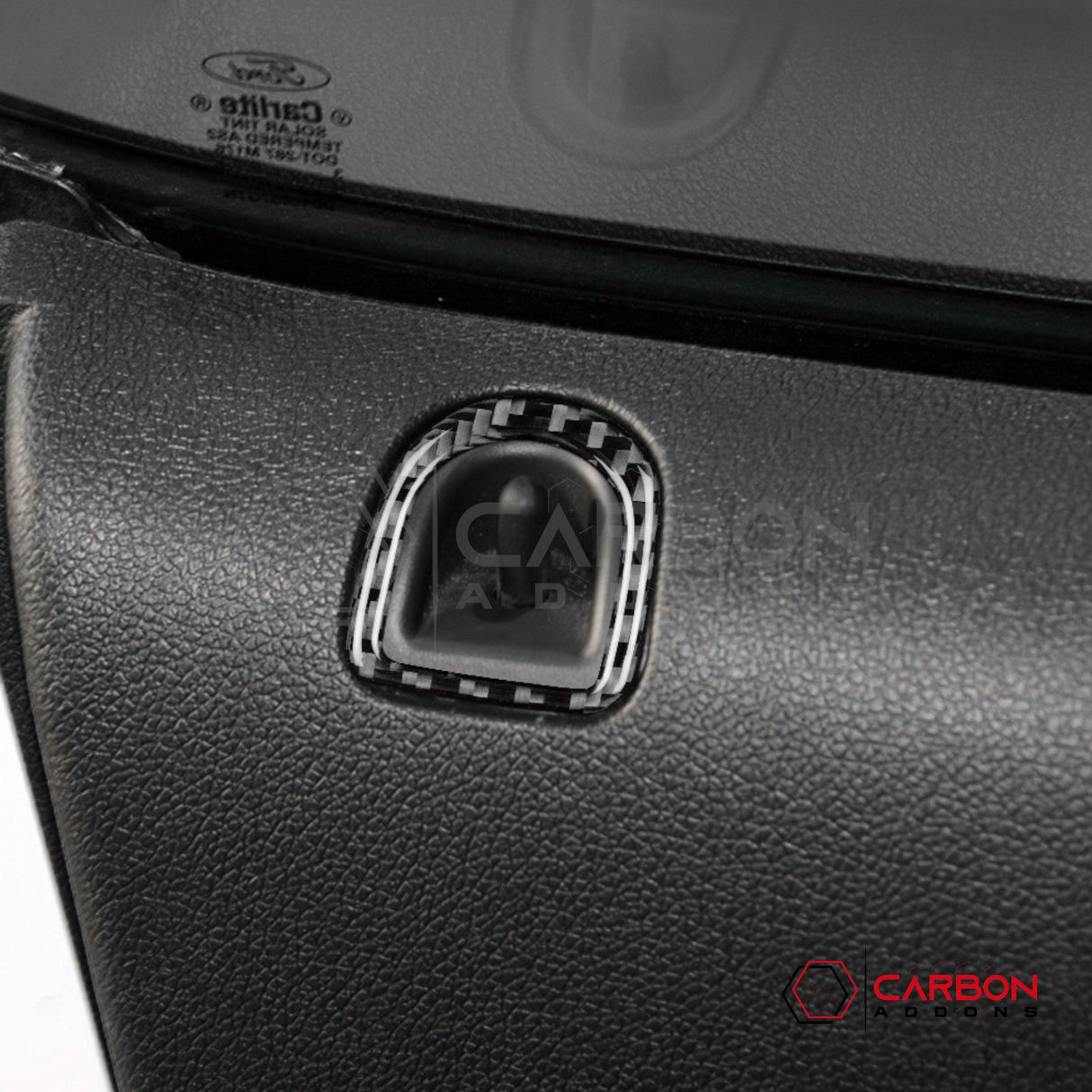 Real Carbon Fiber Door Lock Trim Overlay | Mustang 2005-2009