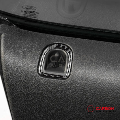 Real Carbon Fiber Door Lock Trim Overlay | Mustang 2005-2009