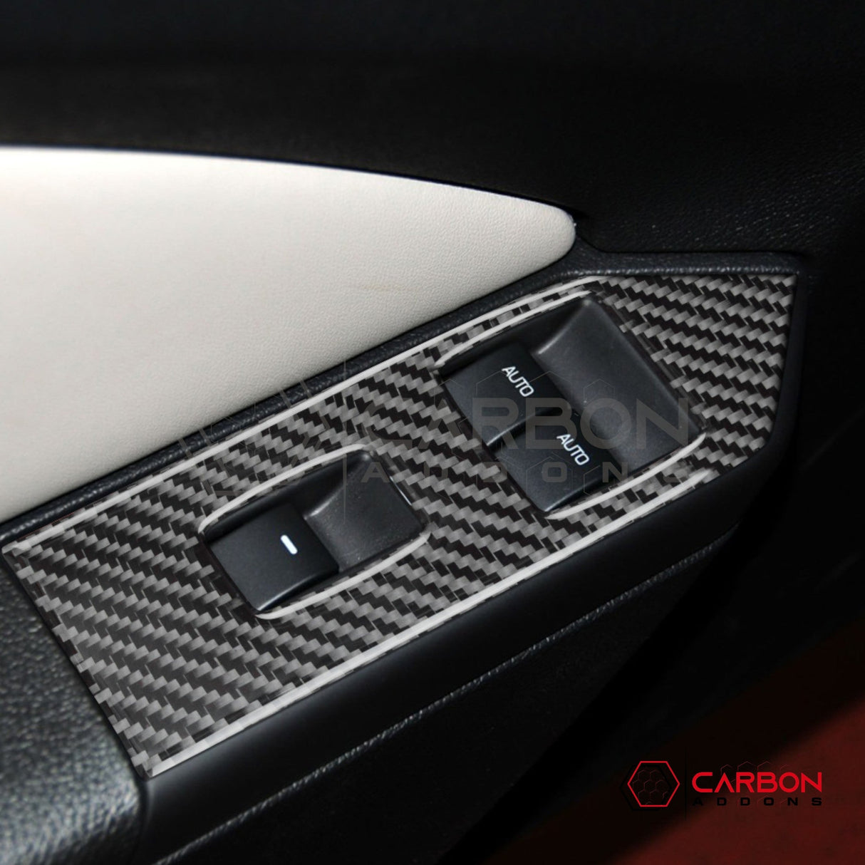 Real Carbon Fiber Window Switch Trim Overlay | Mustang 2005-2009