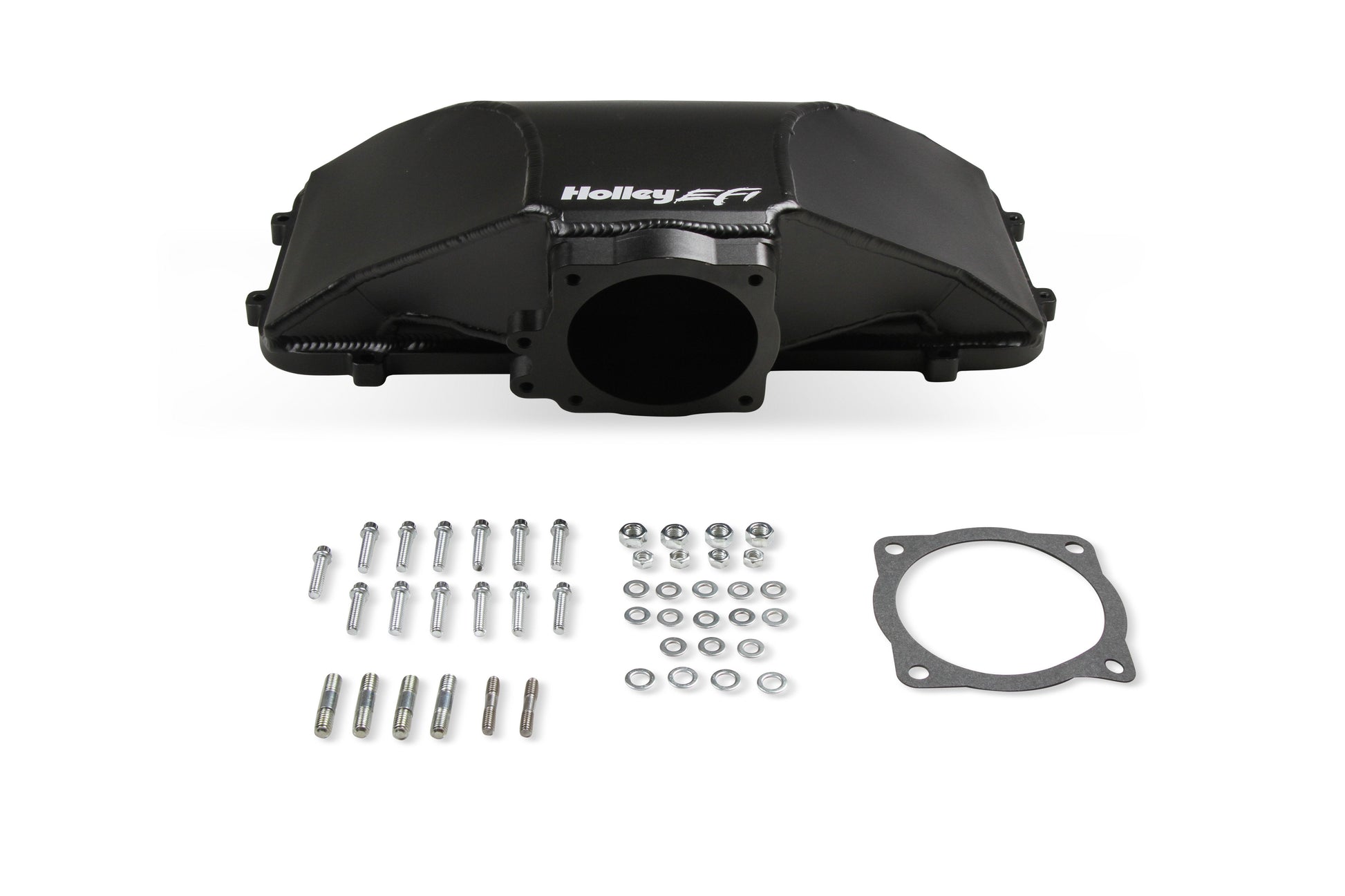 HI-RAM 95MM Fabricated Side Mount Plenum Top - Black Finish- 86-95 Ford 5.0 Style