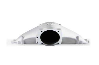 8.2" SBF Ford Hi-Ram Intake Manifold with 105mm 1986-95 Ford 5.0 Throttle Body Flange Side Mount Top.