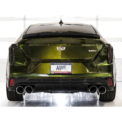 AWE Tuning 2021+ Cadillac CT4-V Blackwing SwitchPath Exhaust - Chrome Silver Tips