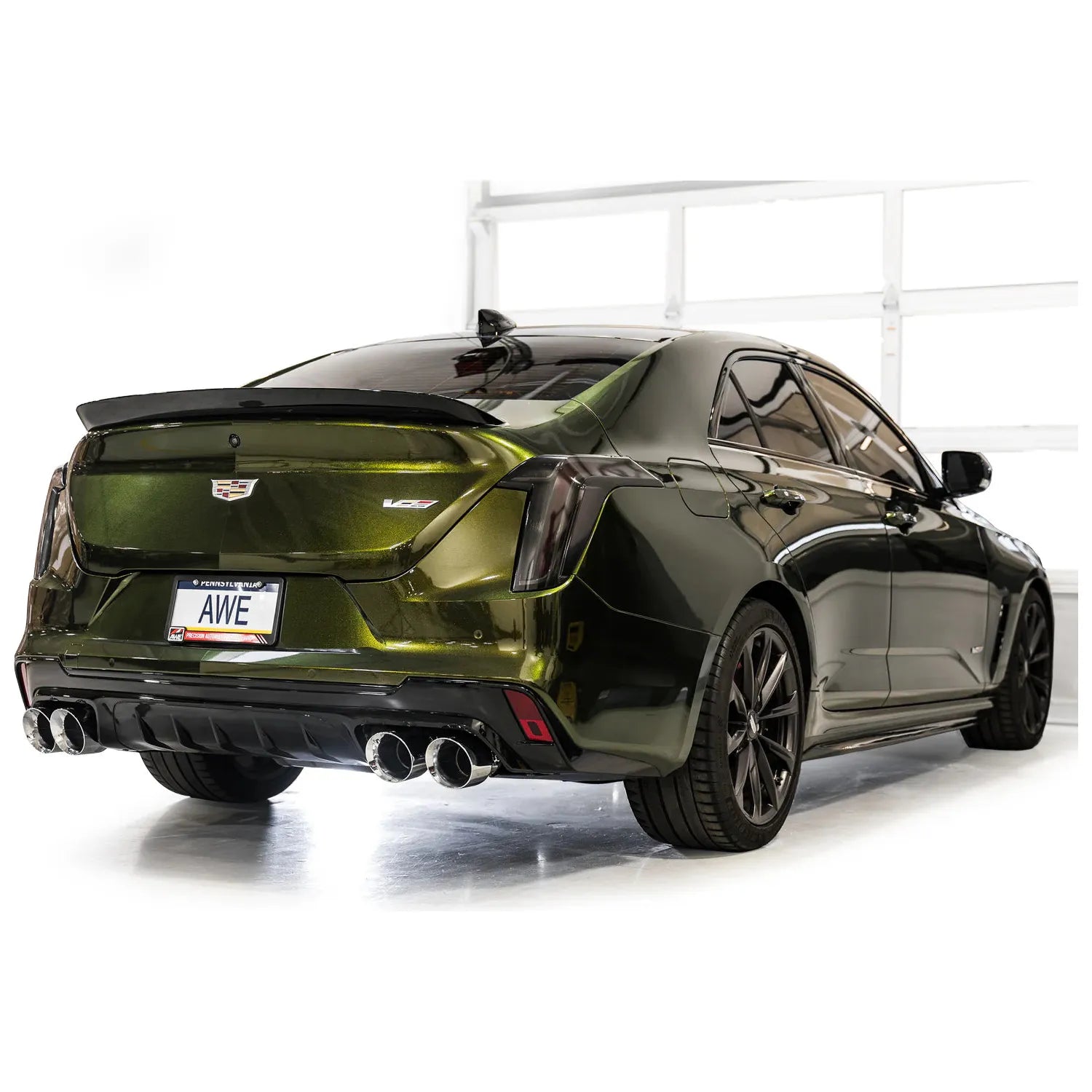 AWE Tuning 2021+ Cadillac CT4-V Blackwing SwitchPath Exhaust - Chrome Silver Tips
