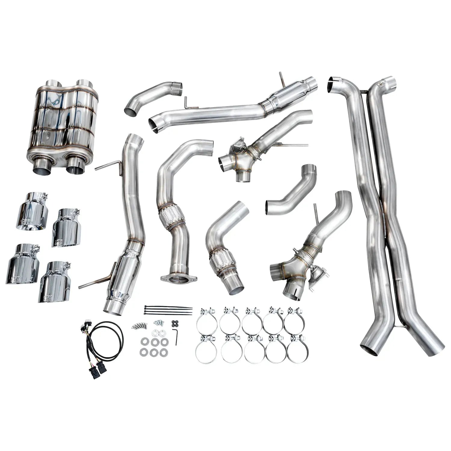 AWE Tuning 2021+ Cadillac CT4-V Blackwing SwitchPath Exhaust - Chrome Silver Tips
