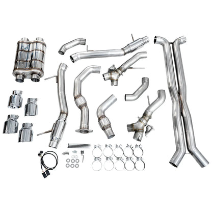 AWE Tuning 2021+ Cadillac CT4-V Blackwing SwitchPath Exhaust - Chrome Silver Tips