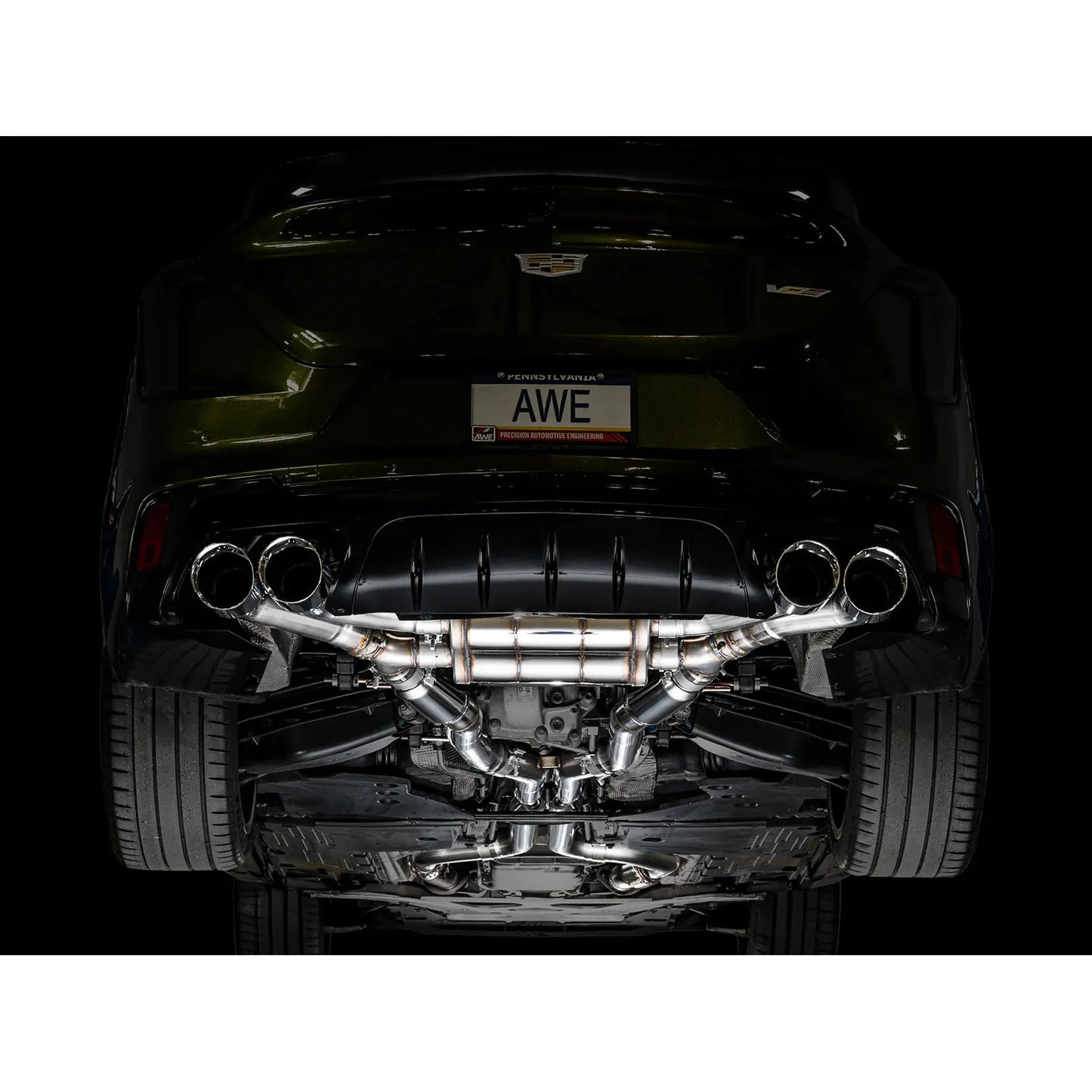 AWE Tuning 2021+ Cadillac CT4-V Blackwing SwitchPath Exhaust - Chrome Silver Tips