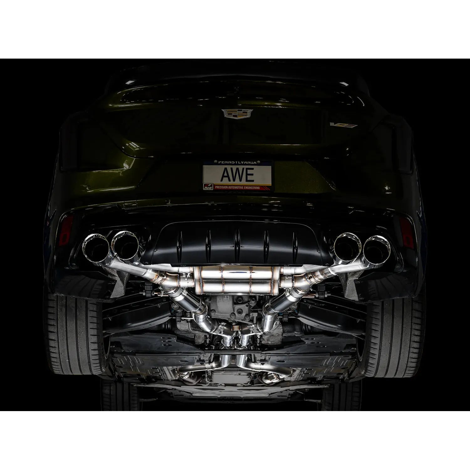 AWE Tuning 2021+ Cadillac CT4-V Blackwing SwitchPath Exhaust - Chrome Silver Tips