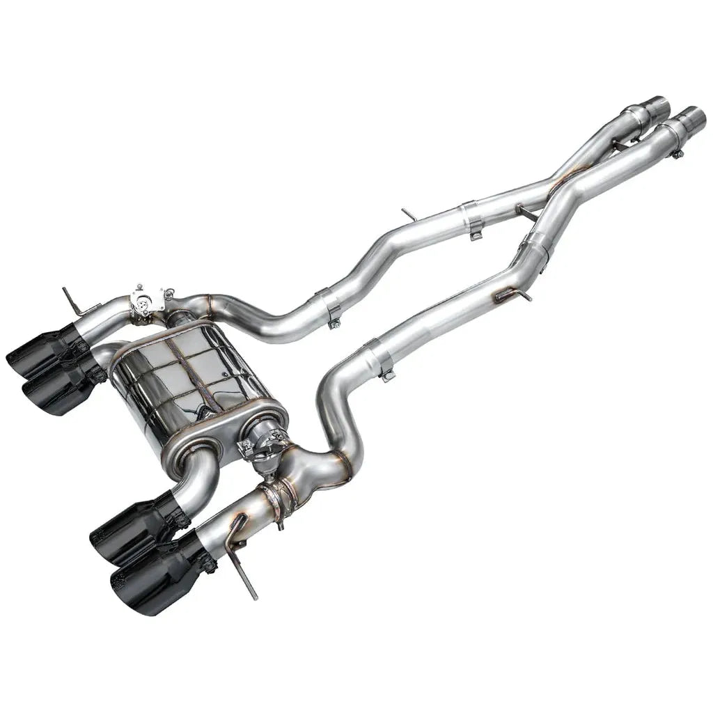 AWE Tuning SwitchPath Exhaust | 4.5" Quad Diamond Black Tips BMW M2 2023-2025