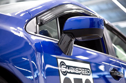 OLM LE Dry Carbon Fiber Lower Mirror Mount Cover - 2015-2021 Subaru WRX / STI / 2015-2017 Crosstrek