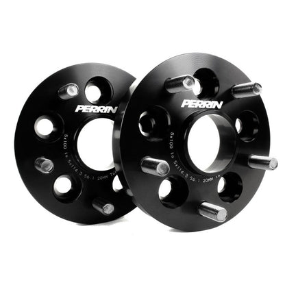 PERRIN 5x100 to 5x114.3 20mm Wheel Adapters Black WRX 2002-2014 | PSP-WHL-220BK