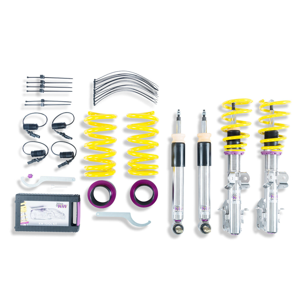 KW Suspensions 35230081 KW V3 Coilover Kit - Ford Mustang 2018+; With Electronic Dampers; W ESC Modules