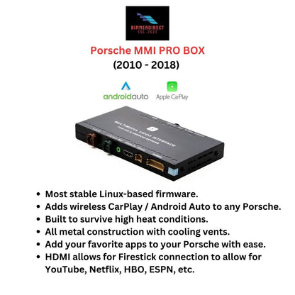 Porsche MMI+ CarPlay & Android Auto Kit PCM 3.1 (For All 2010+ Porsche Models)