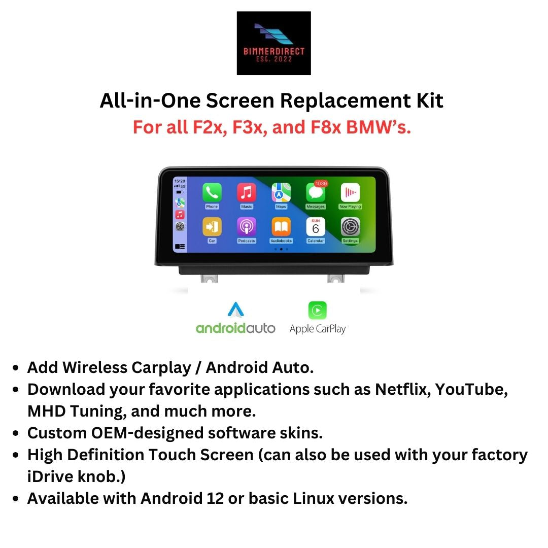 BMW F20, F22, F30, F31, F32, F33, F34, F36, F45, F48, F80, F83, F82 M3 M4 (X1, X2, 1, 2, 3 & 4 Series) CarPlay / Android Auto