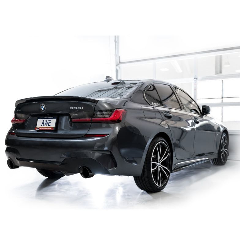 AWE Tuning Touring Edition Axle Back Exhaust | 3" Diameter | 4.5" Dual Diamond Black BMW 430i 2021-2024|BMW 330i 2019-2024