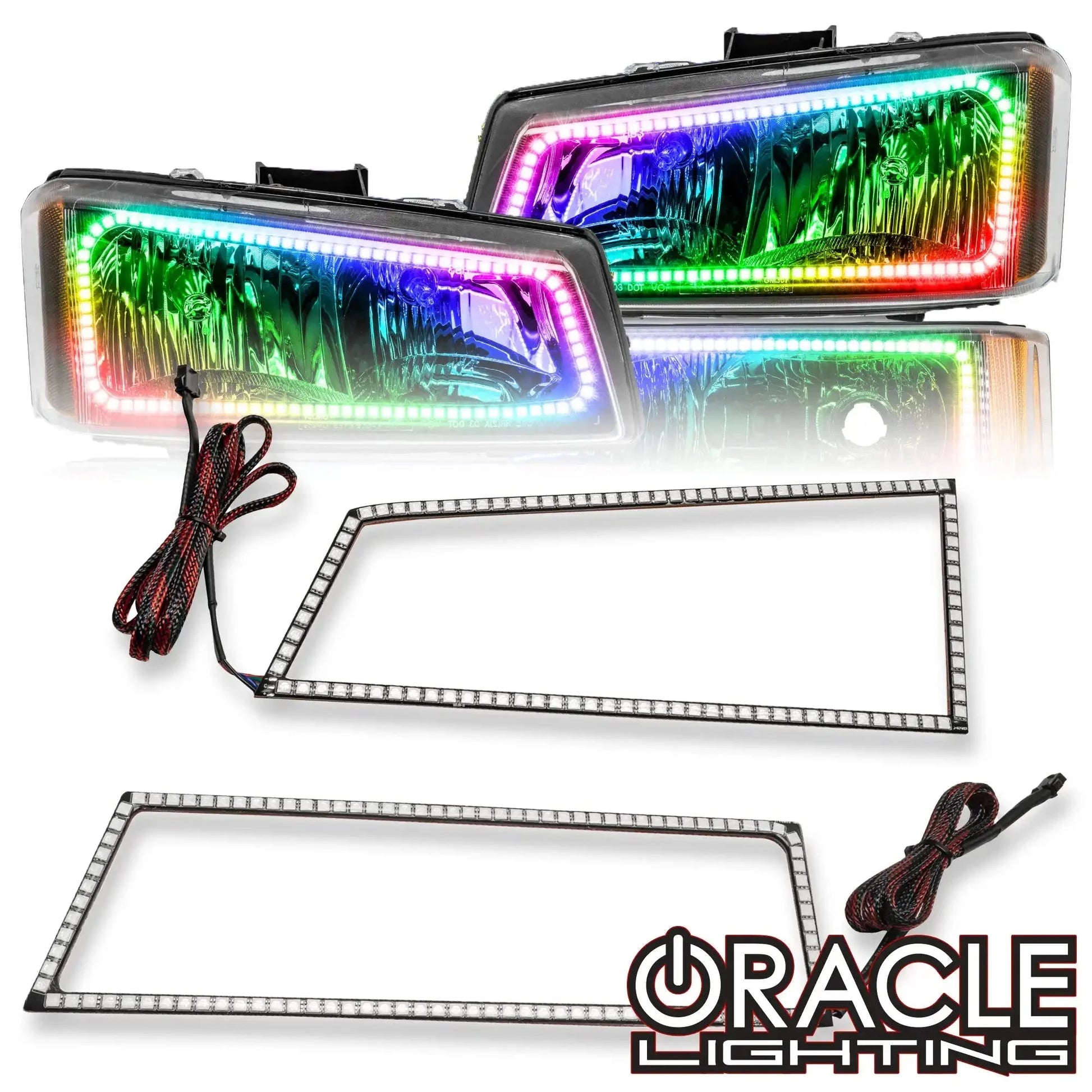 ORACLE Lighting 2003-2006 Chevy Silverado ColorSHIFT Dual Halo Headlight Kit