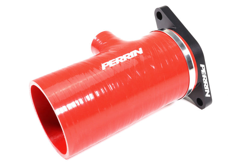Perrin [22-24 WRX] Red 3in Turbo Inlet Hose w/ Nozzle | Short