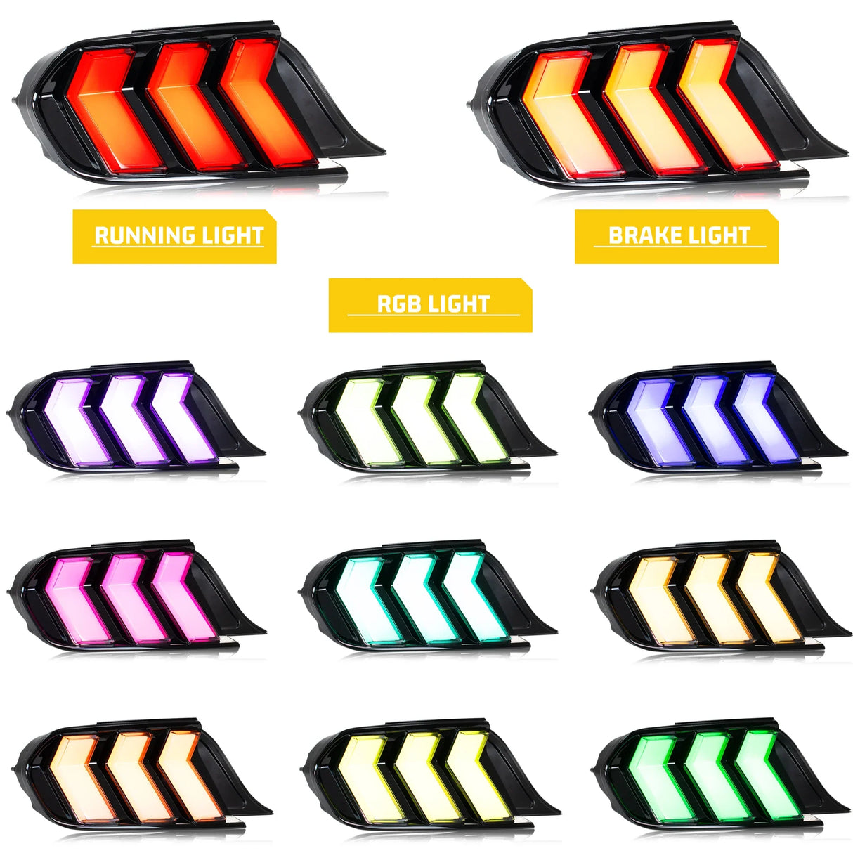 2015-2023 Ford Mustang S650 Style RGB Tail Lights