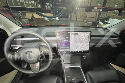 2017-Up Tesla Model 3 & Y Carbon Fiber Interior Instrument Trim