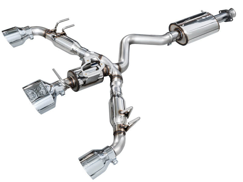 AWE Tuning AWE 23-24 Toyota GR Corolla Touring Edition Catback Exhaust - Chrome Silver Tips 3015-52472
