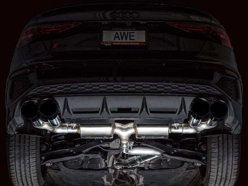 AWE Tuning AWE 22-24 Audi 8Y S3 Touring Edition Exhaust - Diamond Black Tips 3015-43897