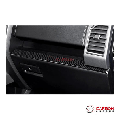 [3pcs] Real Carbon Fiber Dashboard Trim Overlay | 2015-2020 F150