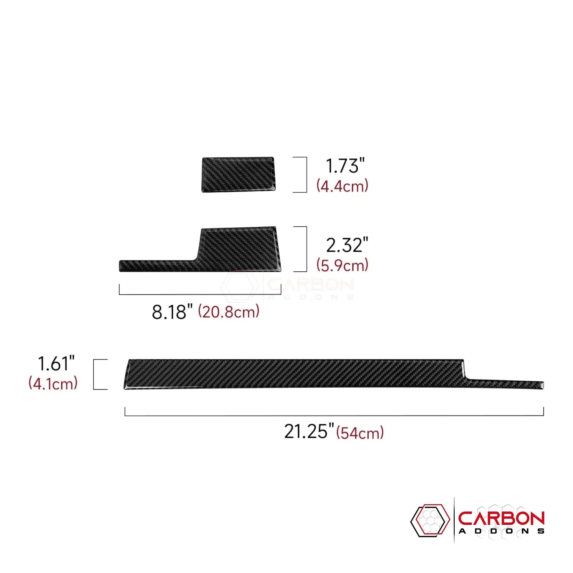 [3pcs] Real Carbon Fiber Dashboard Trim Overlay | 2015-2020 F150