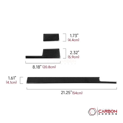 [3pcs] Real Carbon Fiber Dashboard Trim Overlay | 2015-2020 F150