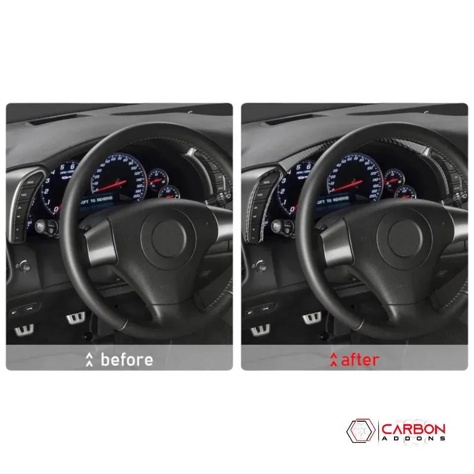 [3pcs] Real Carbon Fiber Gauge Cluster Surround Trim Overlay | C6 2005-2013 Corvette