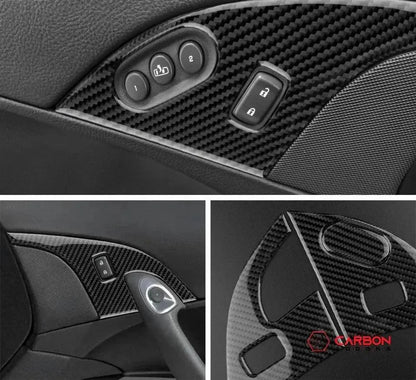 [3pcs Set] Real Carbon Fiber Door Lock Panel Switch Frame Overlay | C6 2005-2013 Corvette