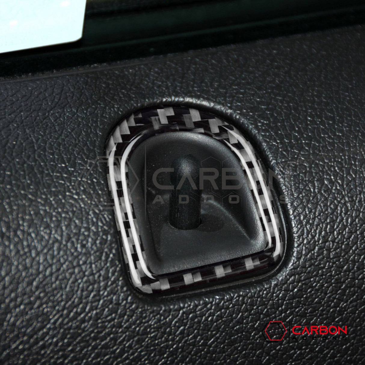 Real Carbon Fiber Door Lock Trim Overlay | Mustang 2005-2009