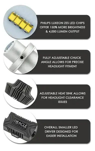 ORACLE Lighting H7 - 4,000+ Lumen LED Light Bulb Conversion Kit High/Low Beam (Non-Projector)
