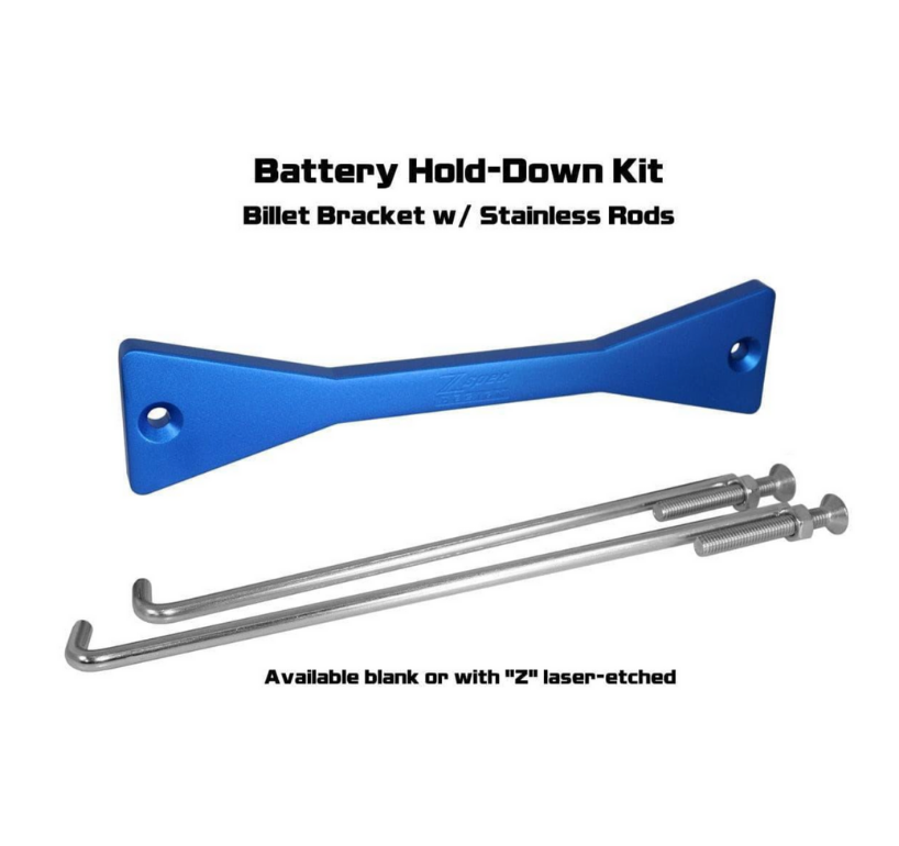 ZSPEC Battery Hold Down/Bracket for Datsun Z/ZX Cars, Billet w/ Stainless Hardware