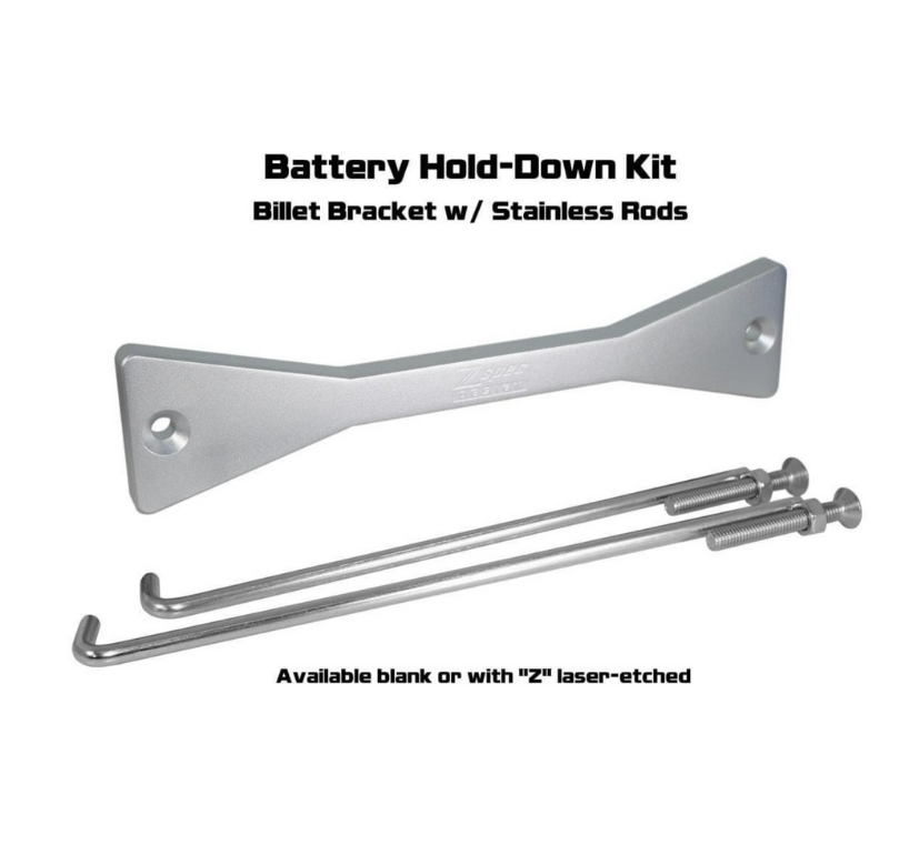 ZSPEC Battery Hold Down/Bracket for Datsun Z/ZX Cars, Billet w/ Stainless Hardware