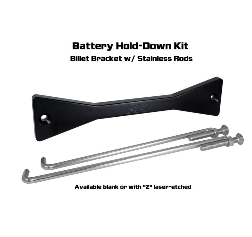 ZSPEC Battery Hold Down/Bracket for Datsun Z/ZX Cars, Billet w/ Stainless Hardware