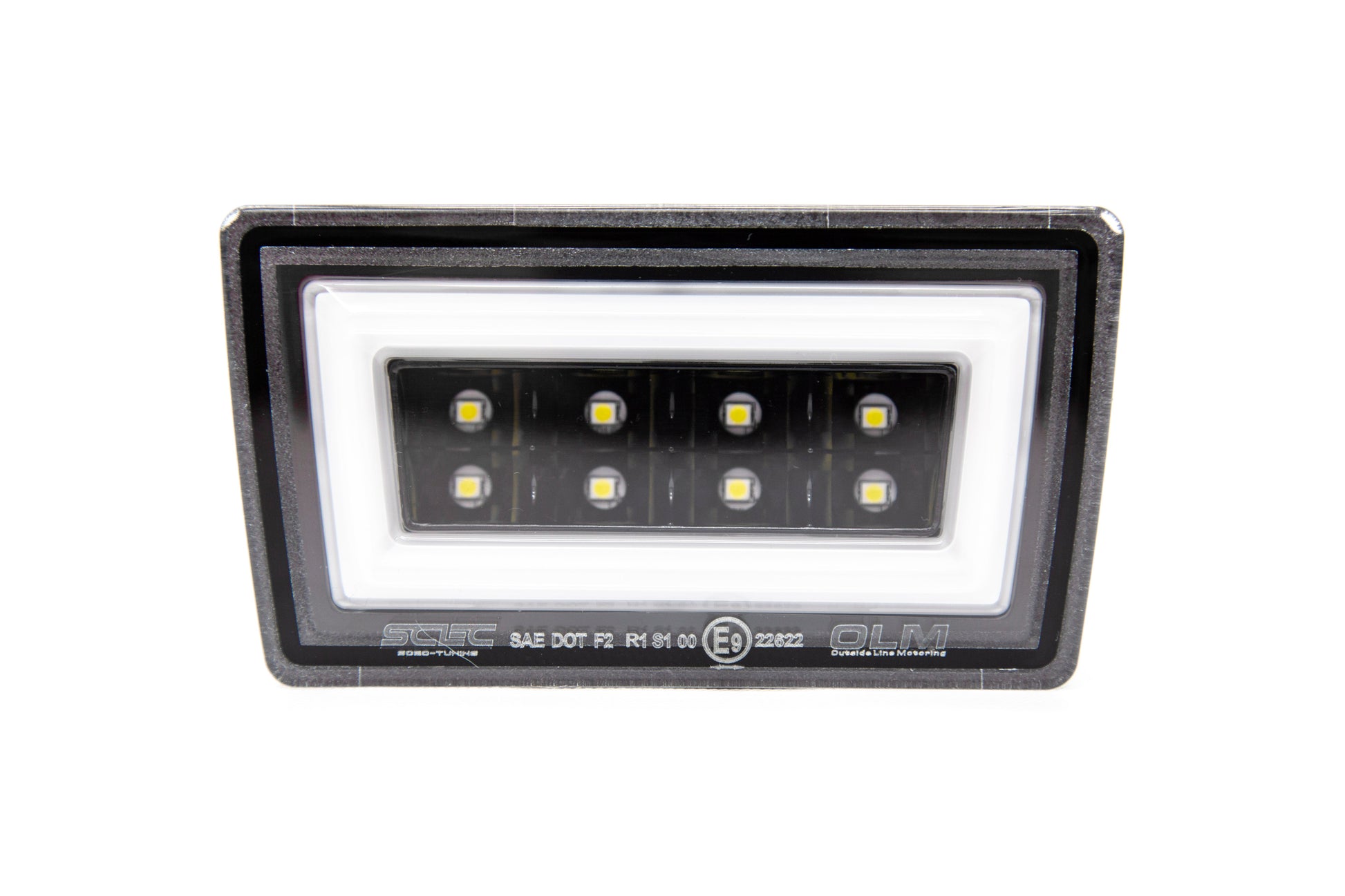 OLM NB+R F1 Rear Brake Light (Clear Lens, Gloss Black Base, White Bar) - 15+ WRX / STI