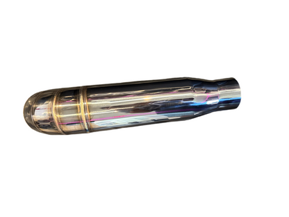 SPDZ1 Universal 3" to 4" VIP Exhaust Tips "Blast Pipes" Style - Single - Turn Down - Stainless Tip