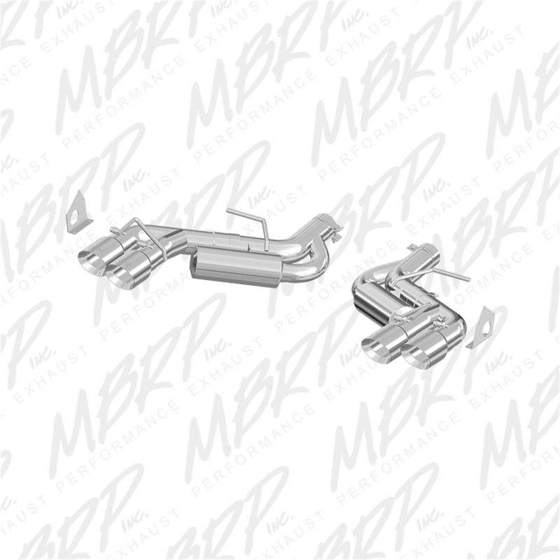 MBRP 2016-2024 Chevy Camaro 6.2L w/ NPP 3in Alum Race Dual Axle Back w/ 4in Quad Polished Tips