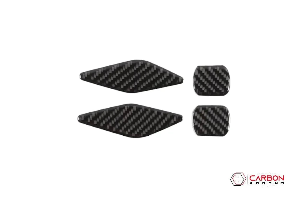  Carbon Fiber Interior Rear Seat Side Trim Overlay for Dodge Challenger 2015-2023