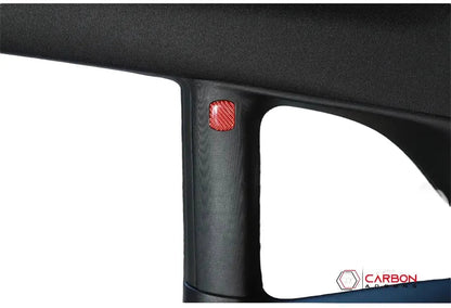  Carbon Fiber Interior Rear Seat Side Trim Overlay for Dodge Challenger 2015-2023