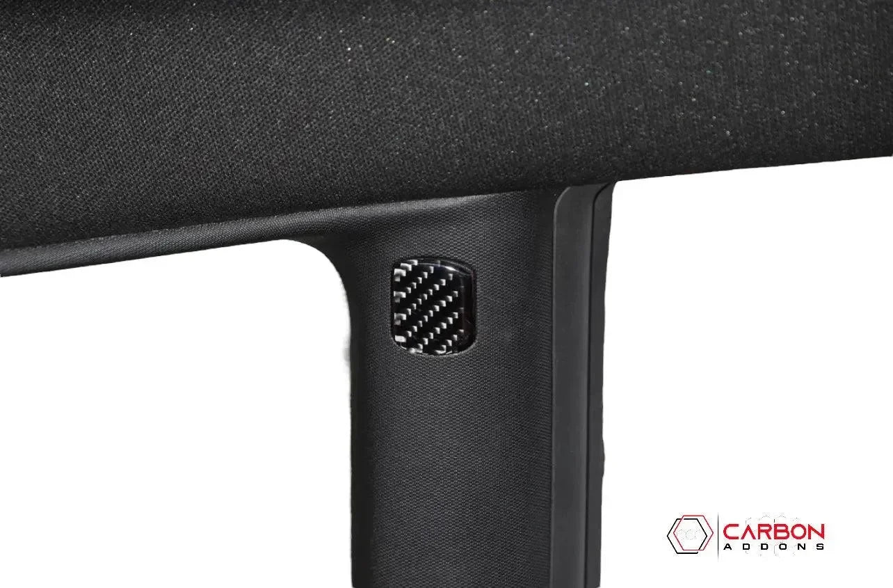  Carbon Fiber Interior Rear Seat Side Trim Overlay for Dodge Challenger 2015-2023