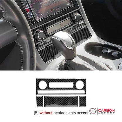 [4pcs] Real Carbon Fiber AC Control Panel Overlay | C6 2005-2013 Corvette