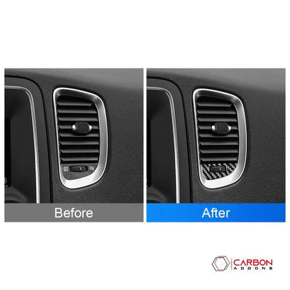 [4pcs] Real Carbon Fiber Dash AC Vent Control Trim Overlay for 2011-2020 Dodge Durango