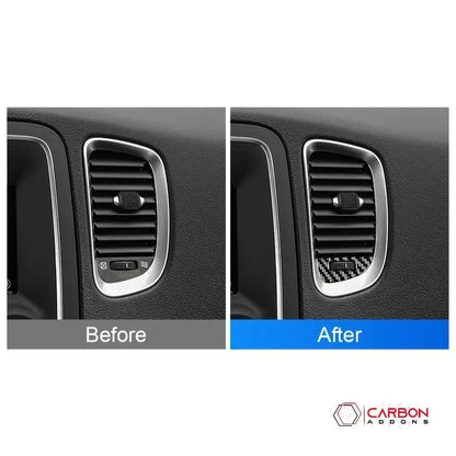 [4pcs] Real Carbon Fiber Dash AC Vent Control Trim Overlay for 2011-2020 Dodge Durango