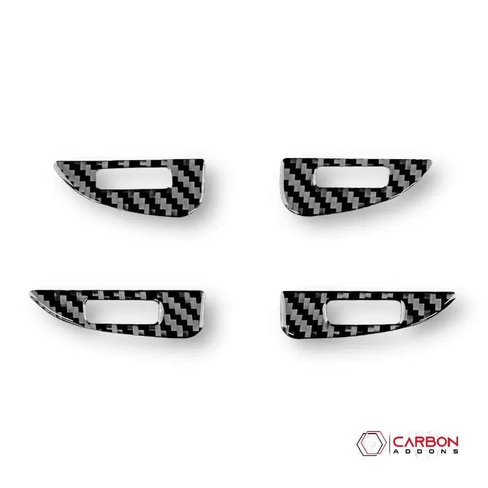 [4pcs] Real Carbon Fiber Dash AC Vent Control Trim Overlay for 2011-2020 Dodge Durango