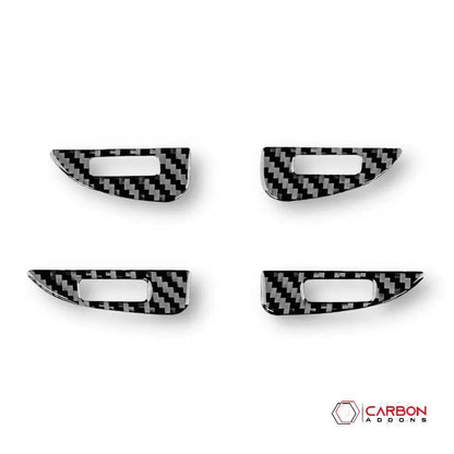 [4pcs] Real Carbon Fiber Dash AC Vent Control Trim Overlay for 2011-2020 Dodge Durango