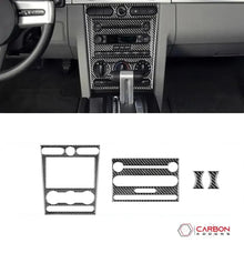 [4pcs] Real Carbon Fiber Infotainment Radio Trim Overlay | Mustang 2005-2009